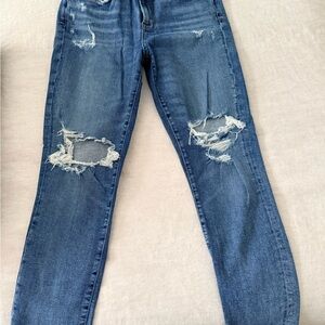 Agolde Distressed Skinny Jeans in Blue